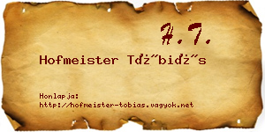Hofmeister Tóbiás névjegykártya